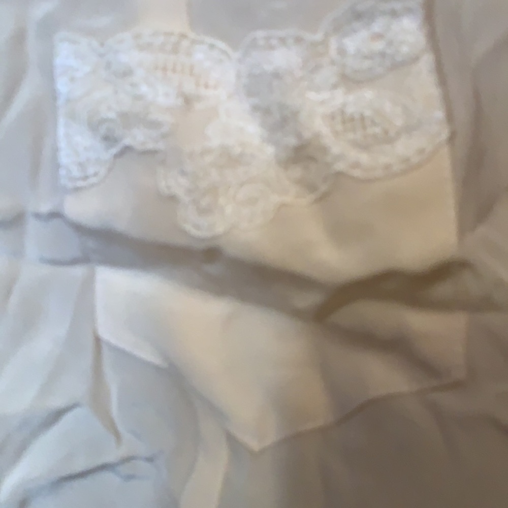 ANTHROPOLOGIE Nanette LEPORE SILK WHITE TOP BLOUSE SZ 8 FEMININE CLASSIC LACE - Picture 6 of 10